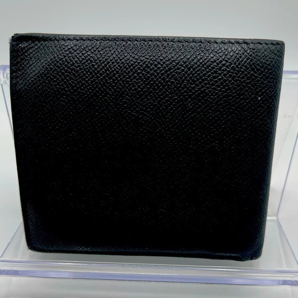 Bvlgari - authentic - black leather Men’s / unisex  bi-fold wallet - GUC